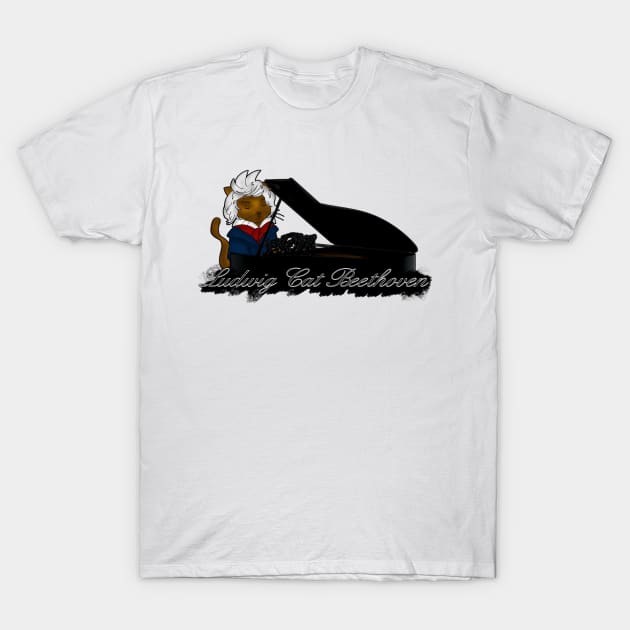 Ludwig Cat Beethoven T-Shirt by EmmeGray